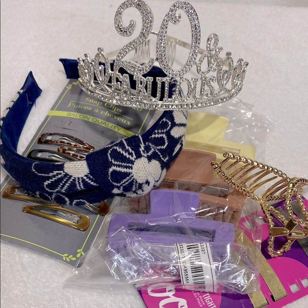 Misc. Hair accessories Bundle Tiara Headband Clips
